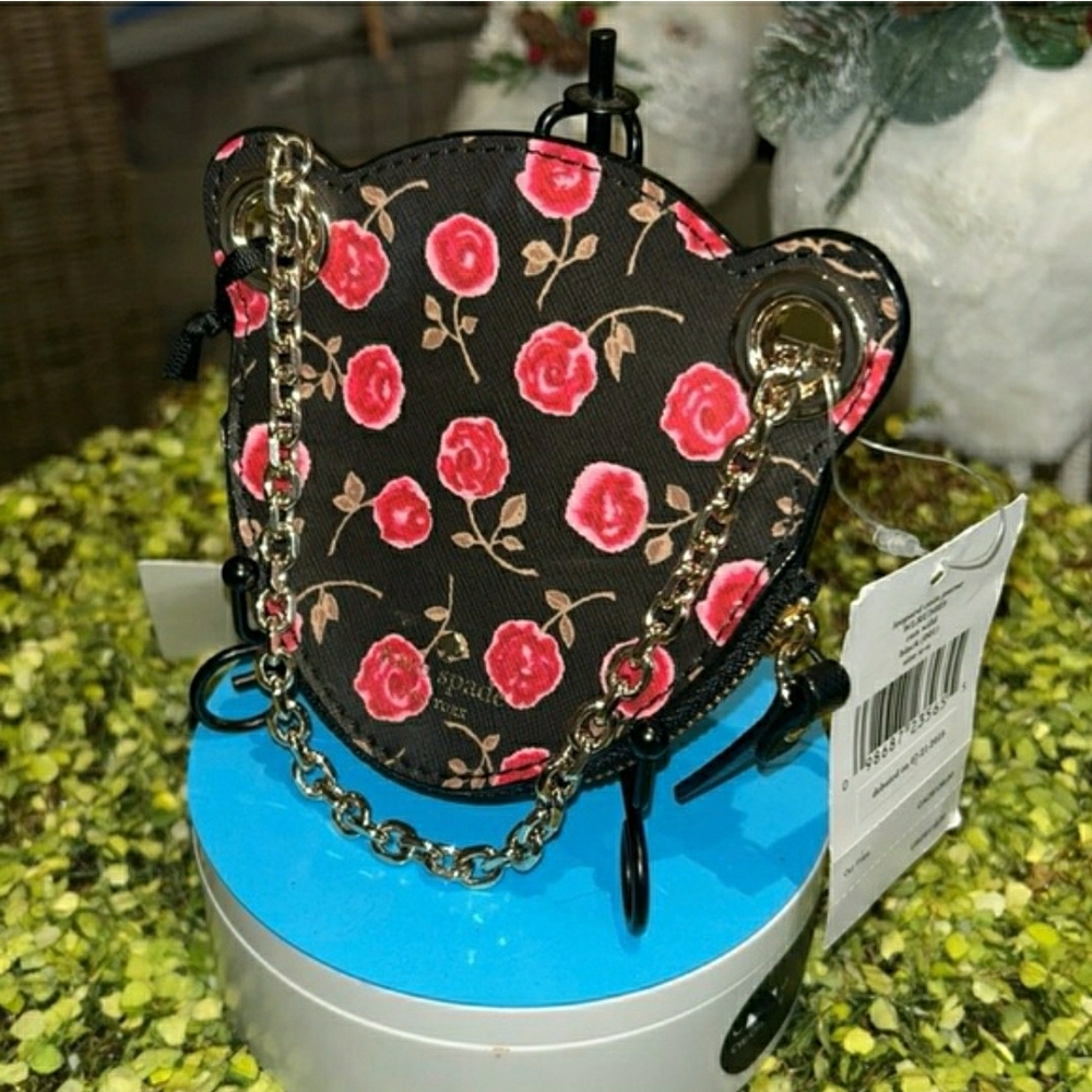NWT! Kate Spade Leopard Novelty Coin Purse "Run Wild Black" - Picture 5 of 10